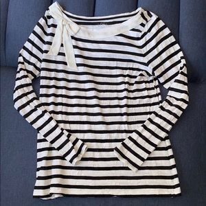 (3 for $40 🔶) Ann Loft Striped Black Beige Blouse